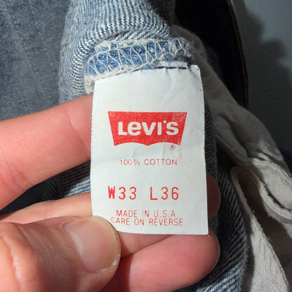 Levis 501 Vintage 80s USA XX Straight Leg Jeans Blue Med Wash 33x36 Act 30x31