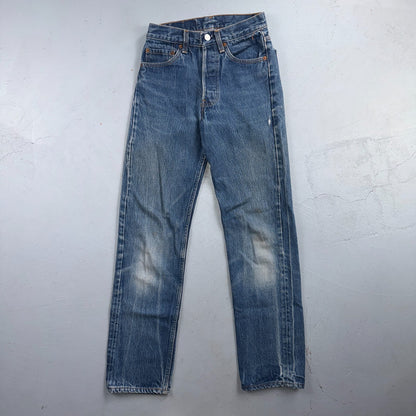 Levis 501 Vintage 80s USA XX Straight Leg Jeans Blue Light Wash 27x34 Act 25x29