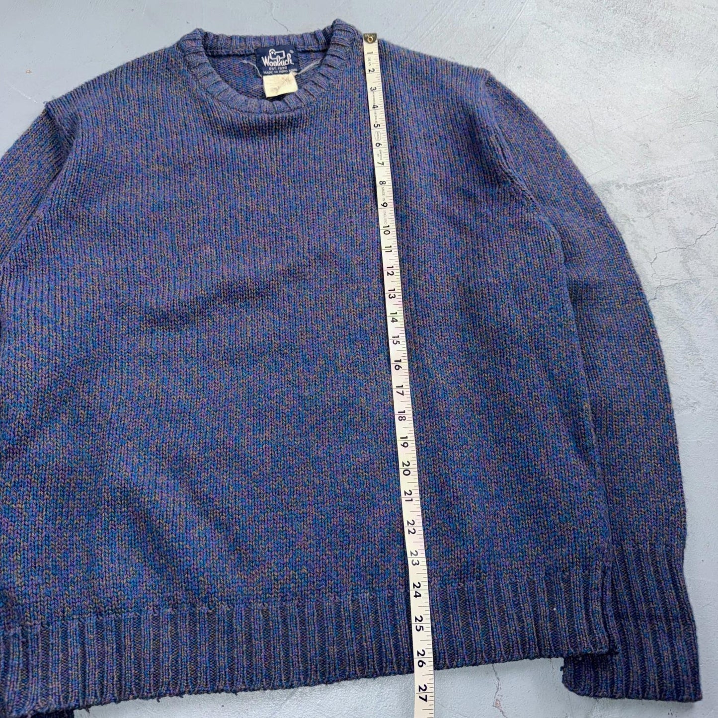 Woolrich VTG 80s Wool Fair Isle Nordic Sweater Women's Size M Blue Chic Cozy