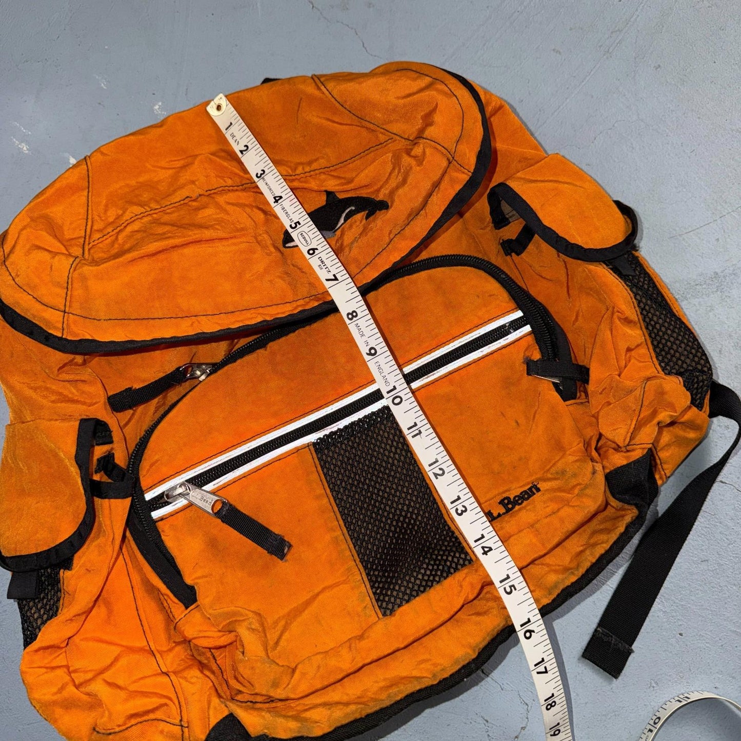 Vintage L.L. Bean Continental Rucksack Orange Backpack Hiking Camping 90s Orca
