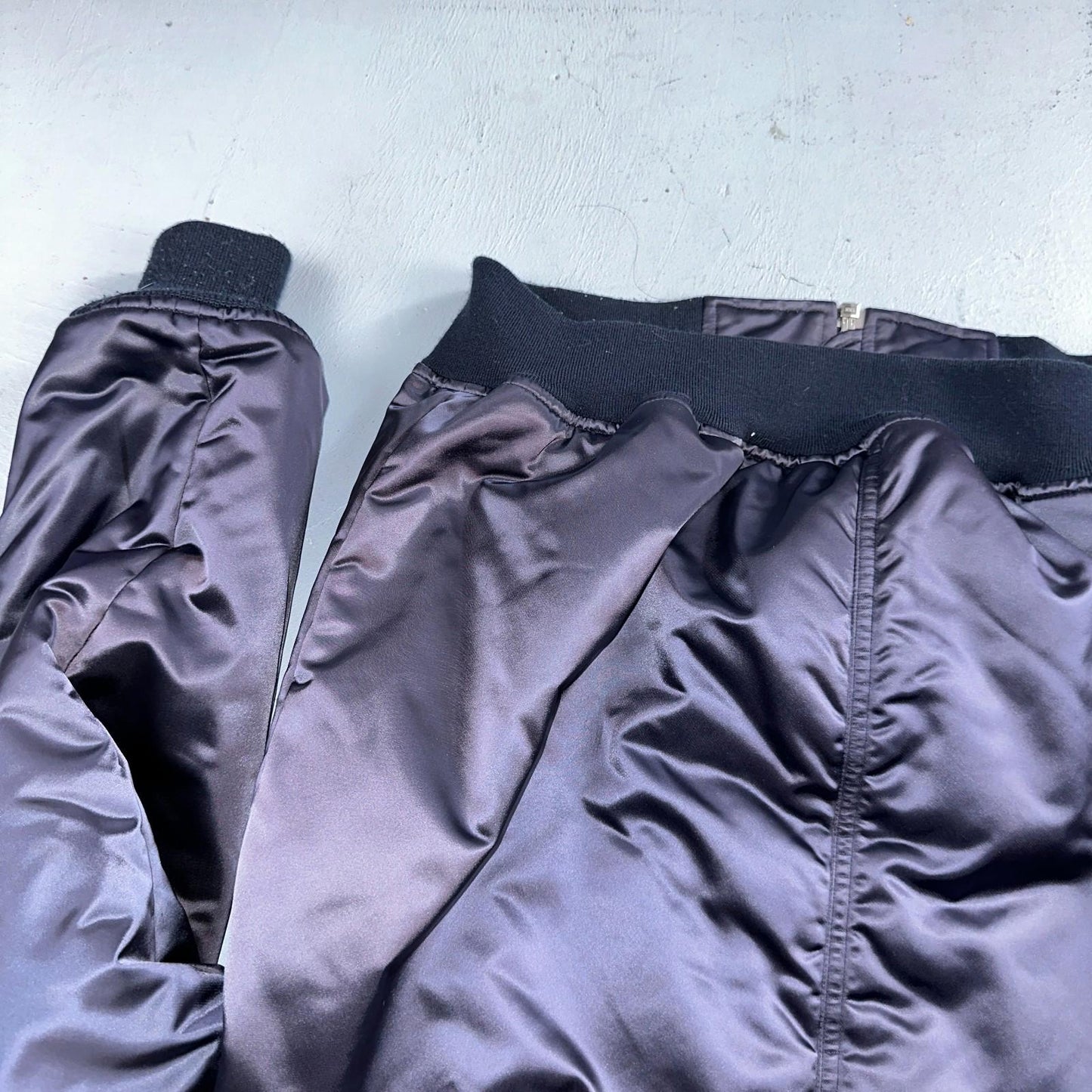 T Alexander Wang Navy Blue Satin Women Bomber Jacket Crop Size 6 Designer Silky