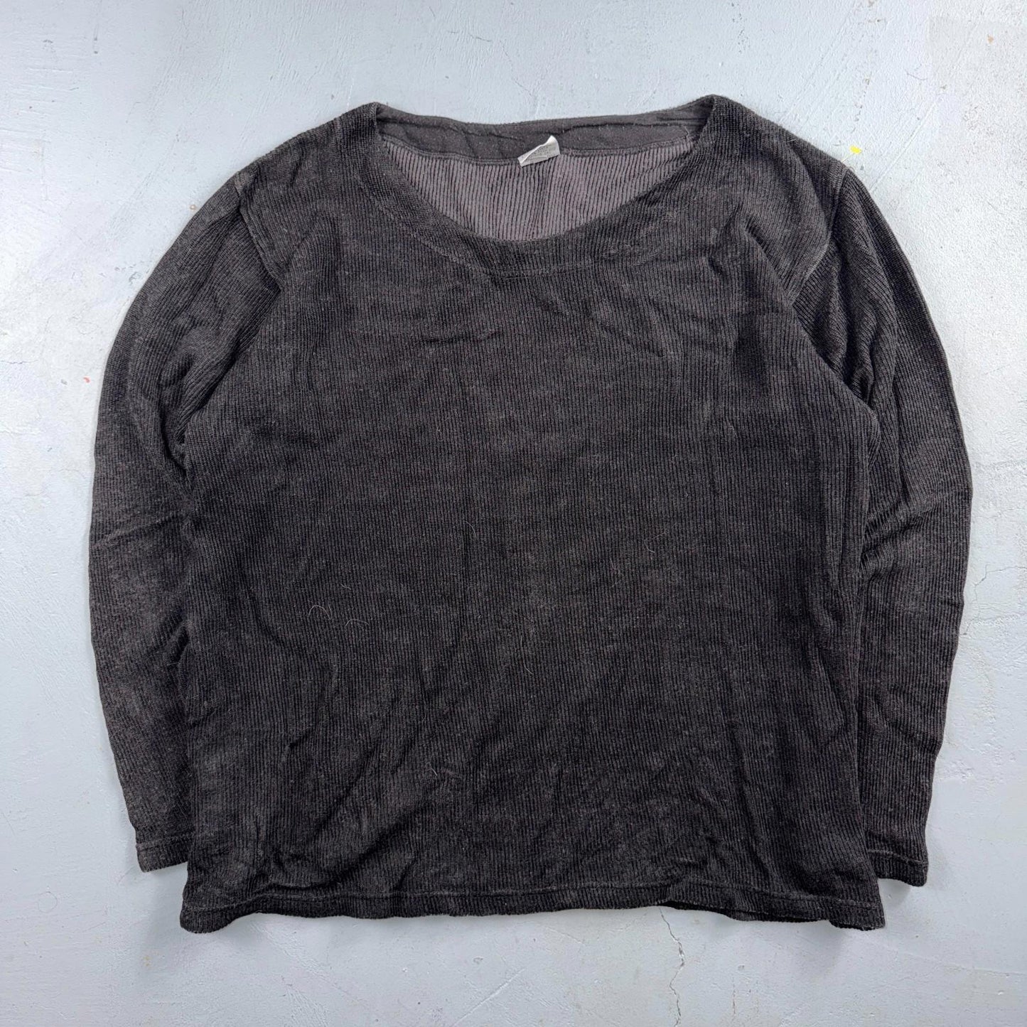 Vintage CP Shades Black Velvet Rayon Long Sleeve Blouse Top Shirt Size M