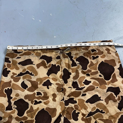 Columbia 1970s VTG Mens Size Large Duck Camo Nylon Rain Pants 70s Rare Black