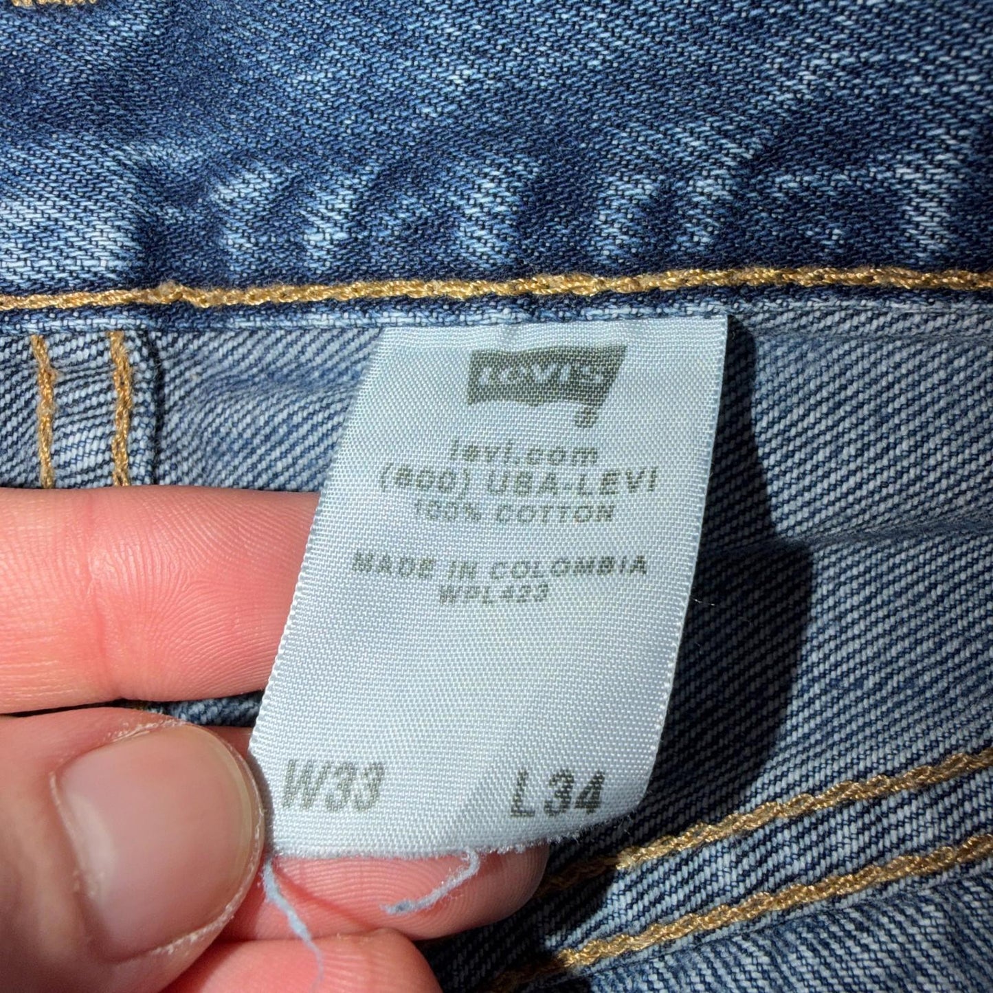 Levis 501 Vintage Y2K 90s XX Straight Leg Jeans Blue Light Wash 33x34 Act 31x31