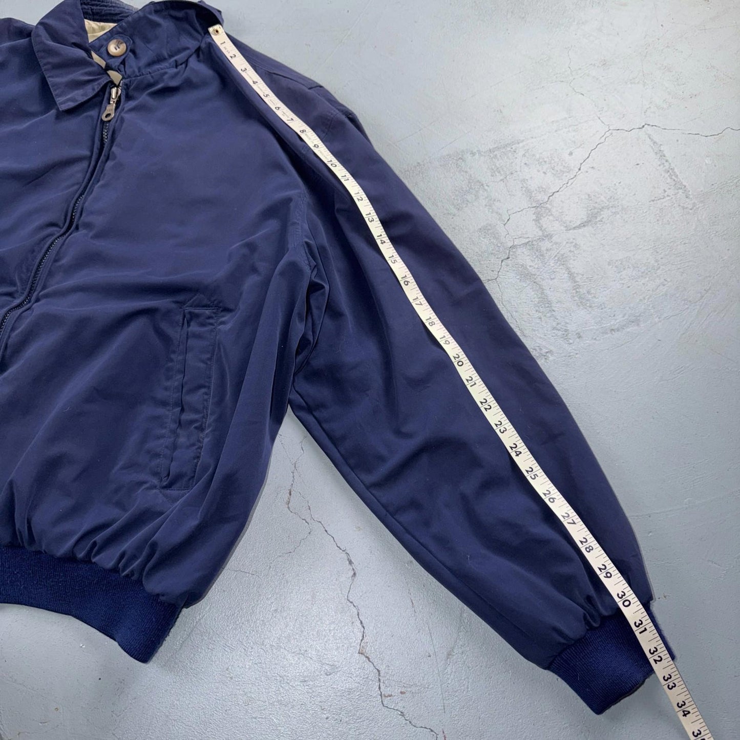 Norm Thompson Mens Blue Polyester Long Sleeve Full Zip Jacket Size Large Bomber