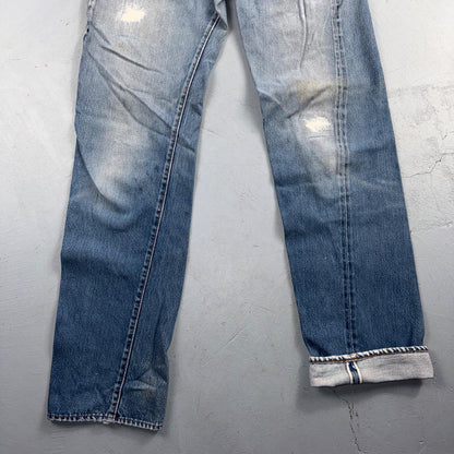 Levis 501 Vintage 80s Redline Selvedge USA XX Jeans Light Wash 34x38 Act 31x33
