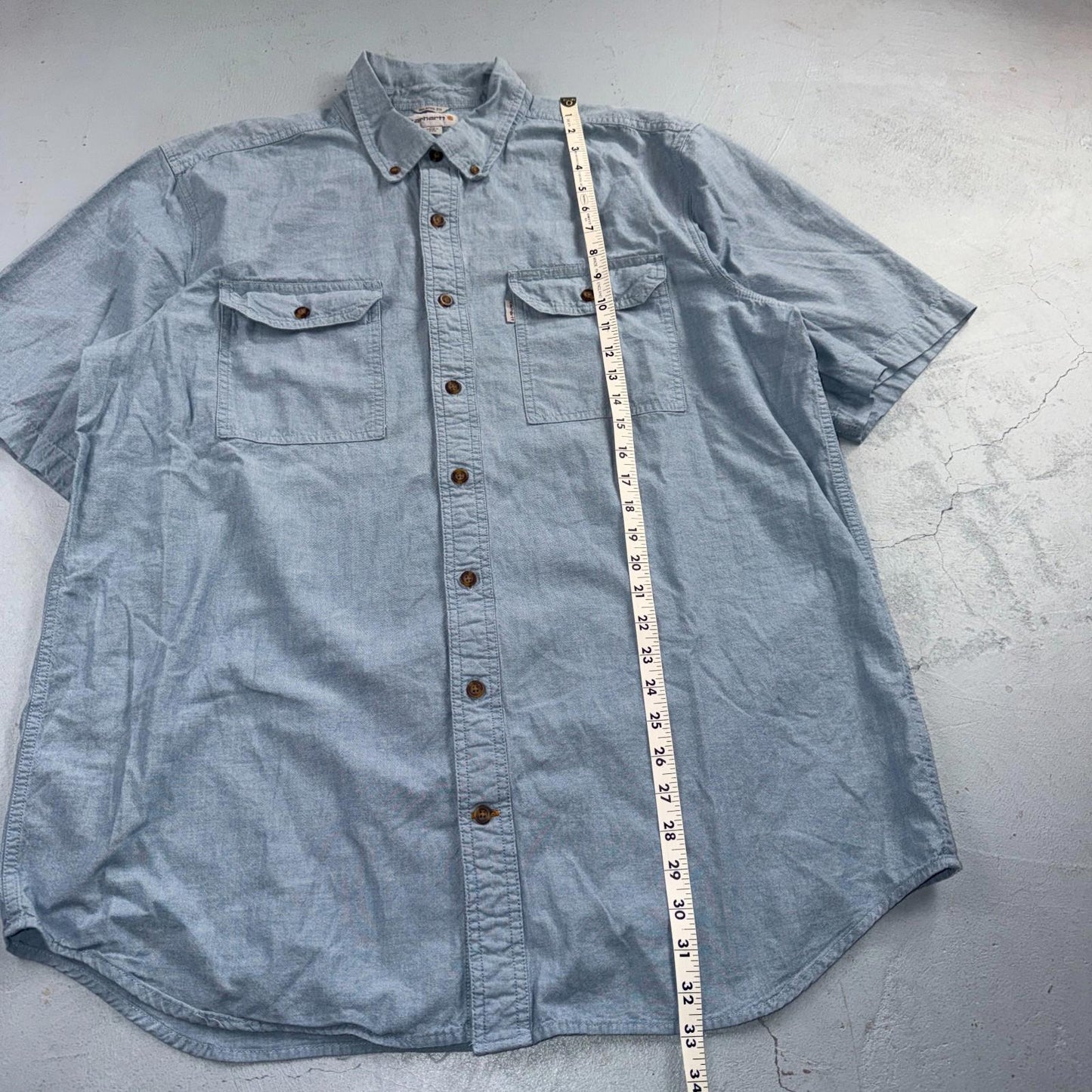 Carhartt Button Up Shirt Mens XLT Short Sleeve Relaxed Fit Workwear S200 CBL