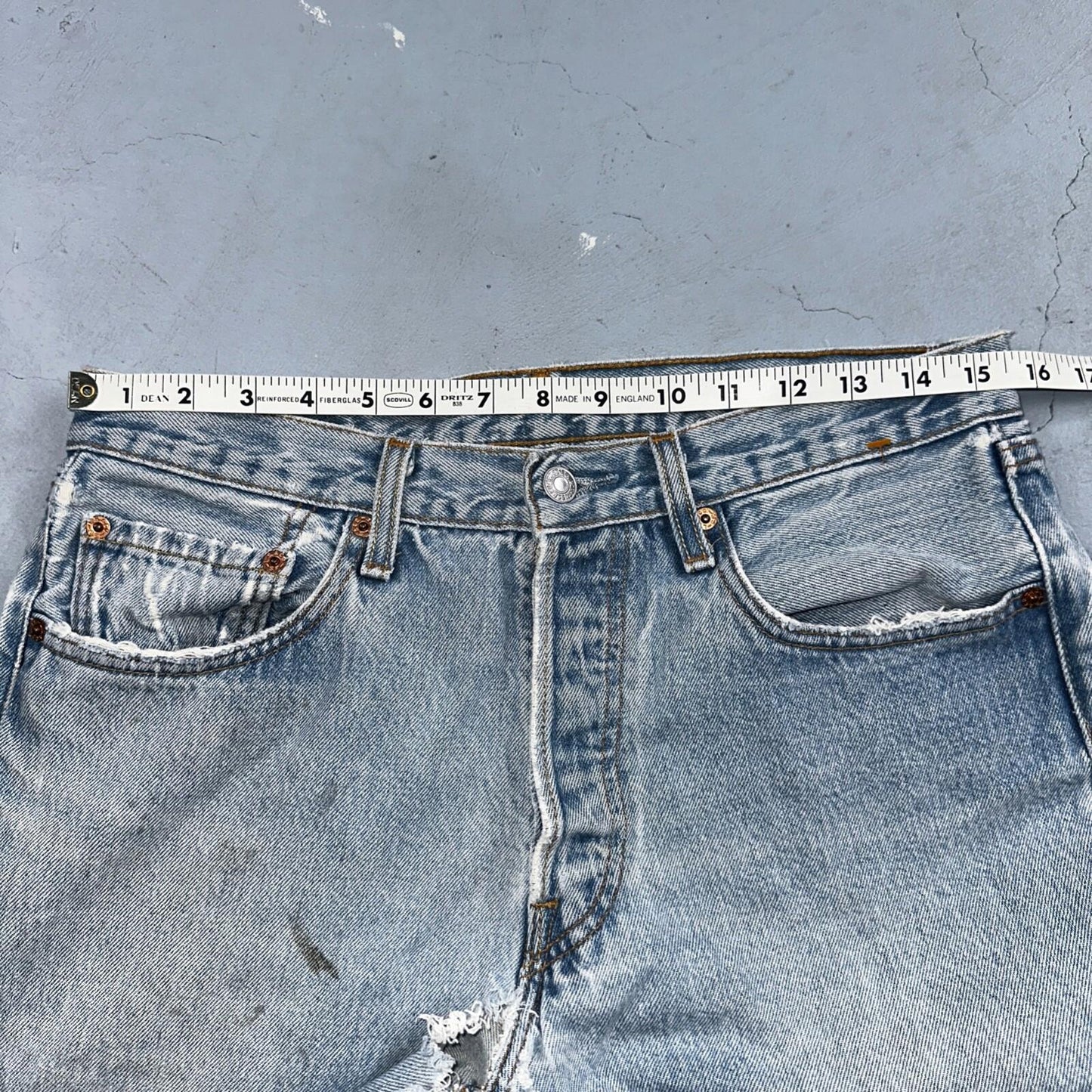 Levis 501 Vintage 90s USA XX Straight Leg Jeans Blue Med Wash 34x36 Act 31x31