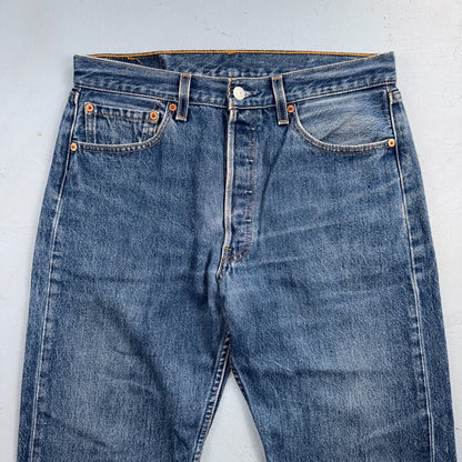 Levis 501 Vintage 90s USA XX Straight Leg Jeans Blue Med Wash 33x34 Act 31x31