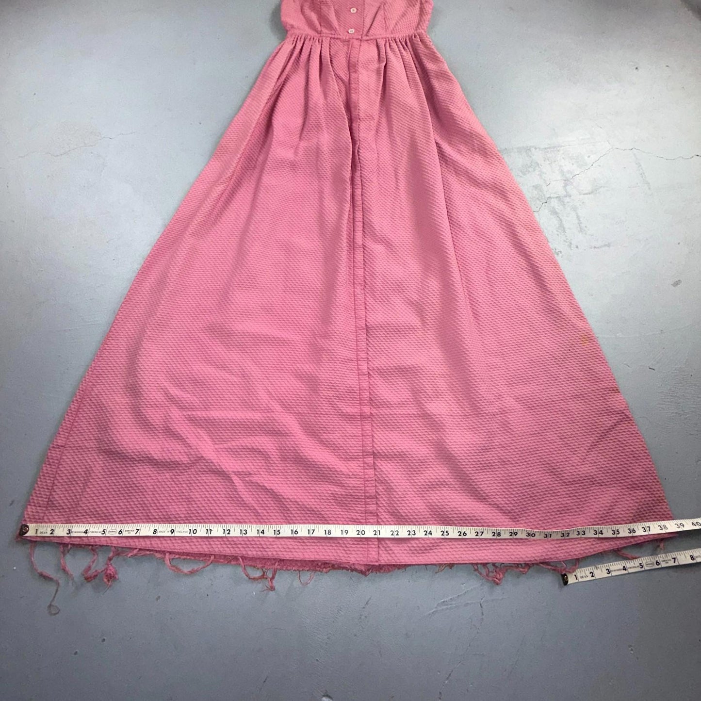 VTG 1950s Pink Dress Dorian? Small California Designer Rockabilly Long Bolo