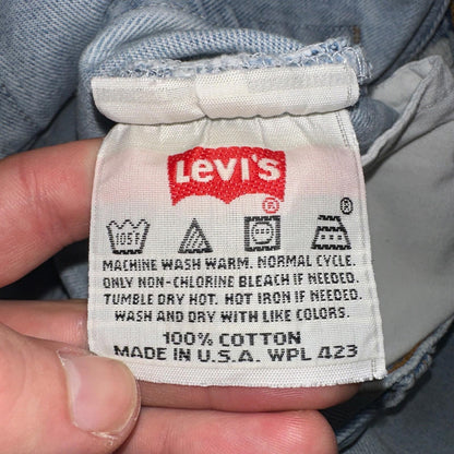 Levis 501 Vintage 90s USA XX Straight Leg Jeans Blue Light Wash 38x32 Act 37x31