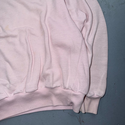 Vintage 90s Nike Mini Swoosh Embroidered Crewneck Sweatshirt Pink L Gray Tag