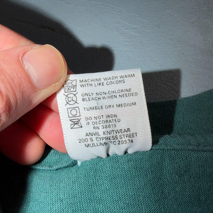 Oregon Anvil 90s VTG T Shirt Single Stitch Green Embroidery USA Trees Mountain