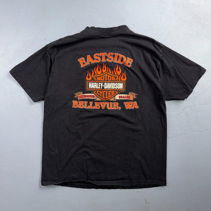 Harley Davidson Washington Vintage T Shirt Y2K Black Promo Legend Motorcycle