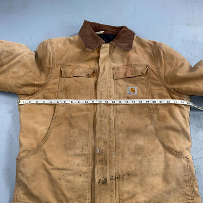 Carhartt Jacket Men's Fits XL Brown Duck Canvas Quilt Blanket Lined VTG Chore