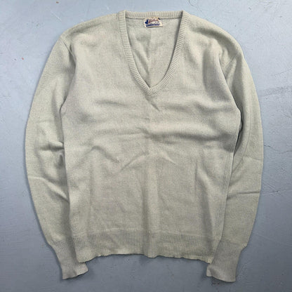 VTG 1940s 1950s Wool Fur Pullover Sweater Rockabilly Mens V Neck Lord Jeff