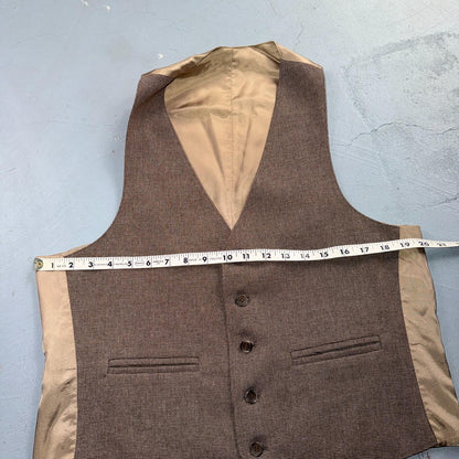 VTG Mens 3 PC Suit 40 Jacket Coat Pants Vest Plaid Rockabilly 70s 1970s Brown