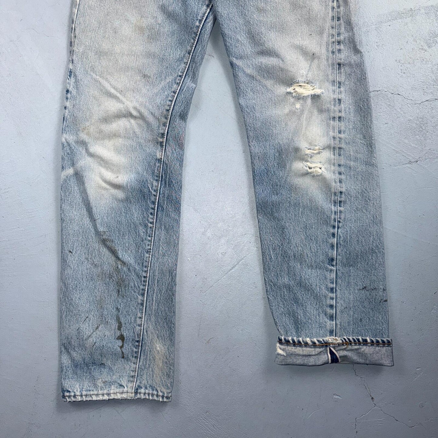 Levis 501 Vintage 80s Redline Selvedge USA XX Jeans Light Wash 31x36 Act 28x30