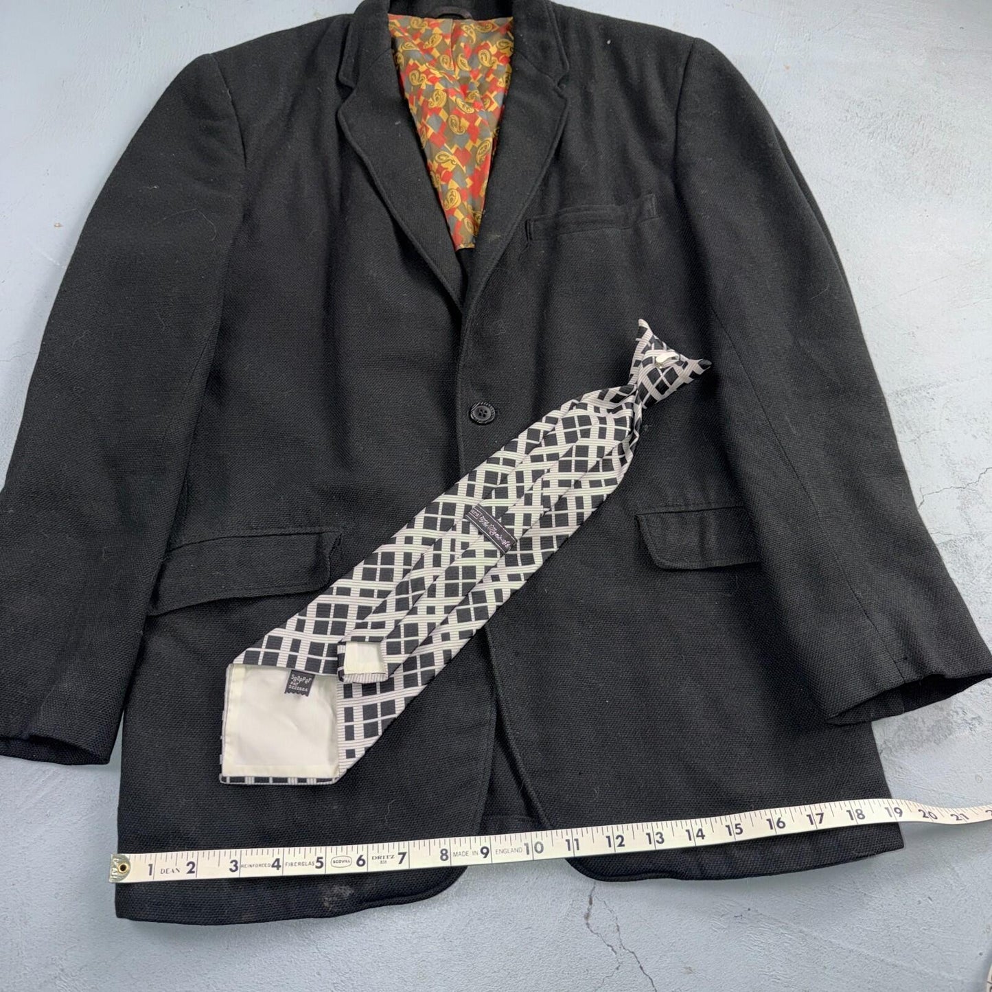 1950s 1960s VTG Mens Suit 36R Jacket Coat Black Union Wool Rockabilly Blazer