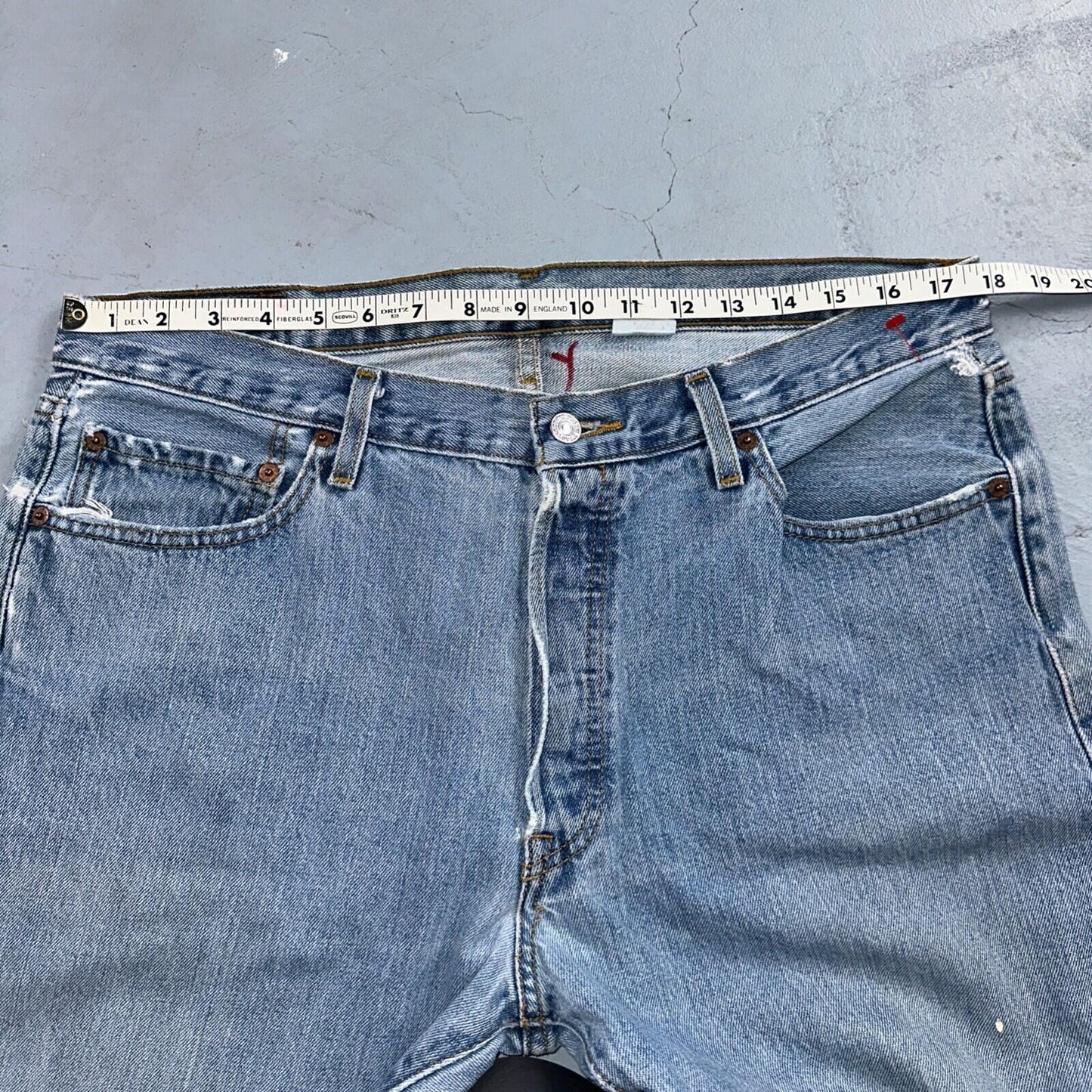 Levis 501 Vintage Y2K XX Straight Leg Jeans Blue Light Wash 36x34 Act 35x32