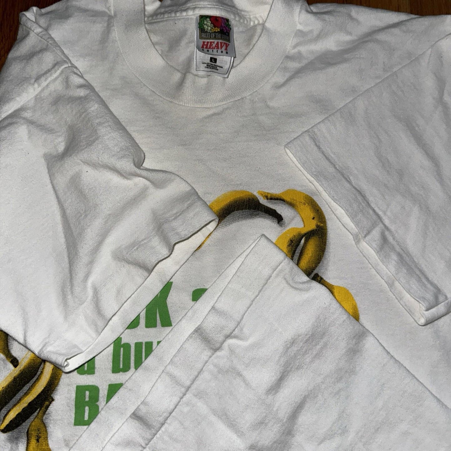 USA Track Field Funny Bananas VTG T Shirt 90s Single Stitch 25K Quote Fruit Joke