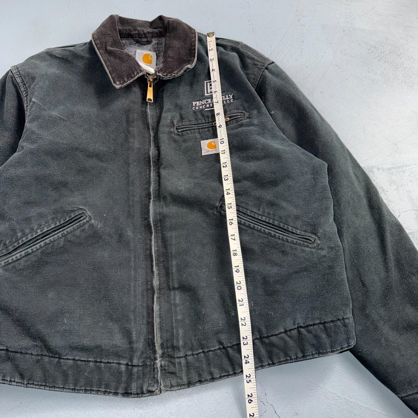 Carhartt VTG Detroit Jacket Men's 46 Lined Blanket Workwear J01 BLK Thrashed
