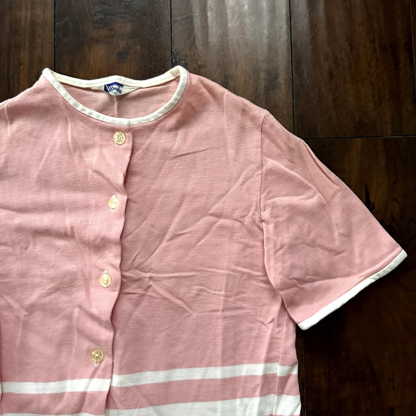 Vintage Bobbie Brooks Women's Pink Crewneck T-Shirt Size Small Rockabilly 80s