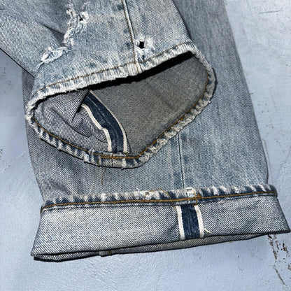 Levis 501 Vintage 80s Redline Selvedge USA XX Jeans Light Wash 36x31 Act 33x28