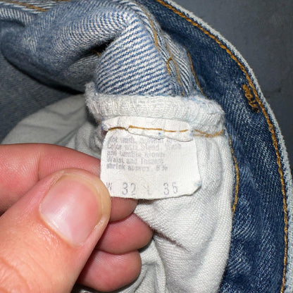 Levis 501 Vintage 80s Redline Selvedge USA XX Jeans Light Wash 32x36 Act 30x31