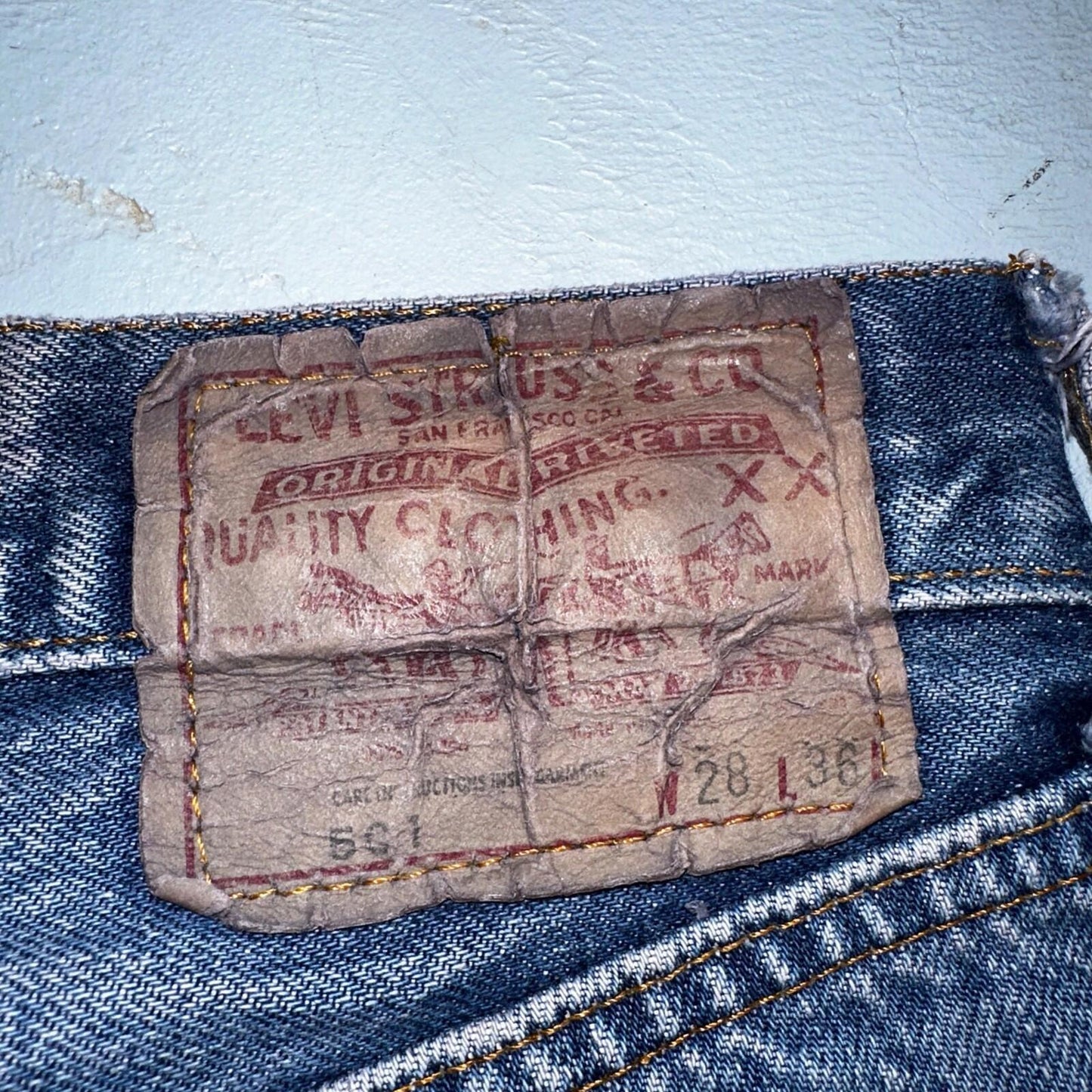 Levis 501 Vintage 80s Redline Selvedge USA XX Jeans Dyed Wash 28x36 Act 26x31
