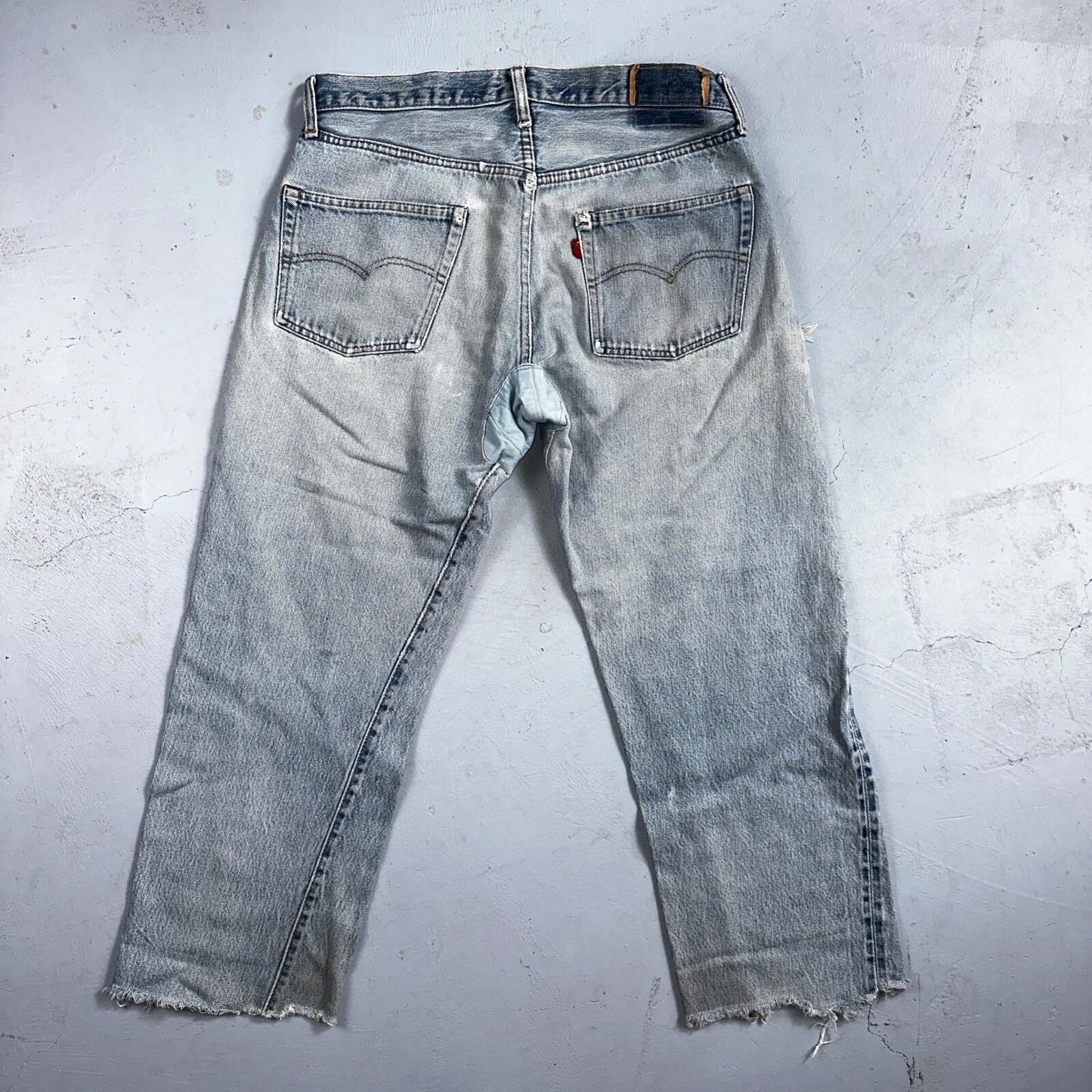 Levis 501 Vintage 80s Redline Selvedge USA XX Jeans Thrashed 36x30 Act 33x26