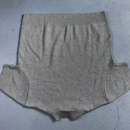 BFA Classics Womens Knit Short Sleeve Sweater Size Small Silver Sparkly Cute