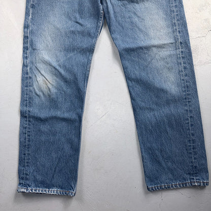 Levis 501 Vintage 90s USA XX Straight Leg Jeans Blue Light Wash 38x32 Act 35x28