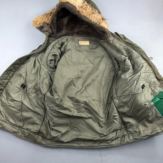 VTG 1960s USAF N-3B Parka Jacket Real Fur Air Force M 60s Air N3B Rare Coat