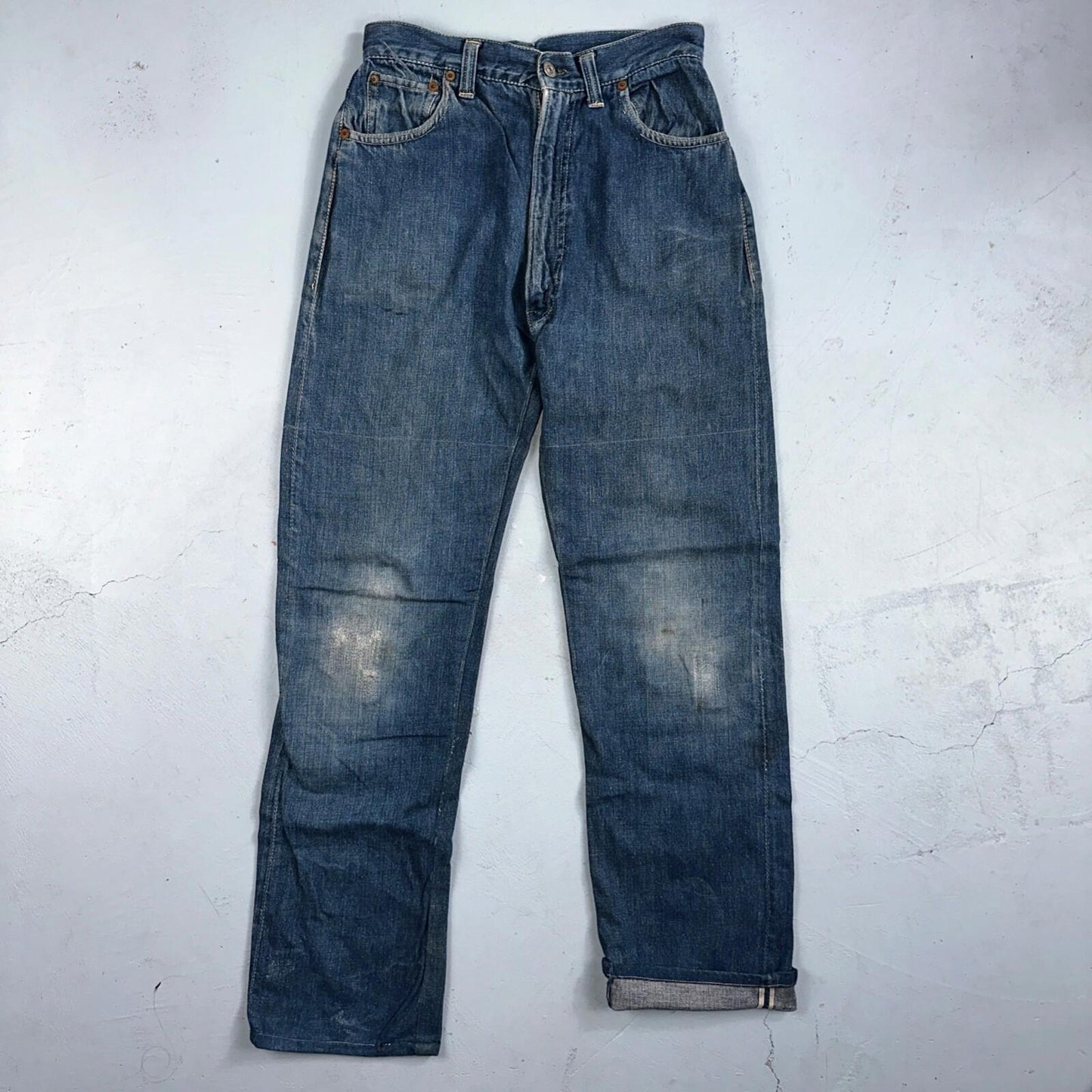 Levis 701 Big E Vintage 50s Redline Hidden Rivets USA 1950s Jeans 501 Act 26x29