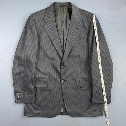 1960s 1970s VTG Mens 3 PC Suit 40 Jacket Coat Pants Gray Union Wool Rockabilly