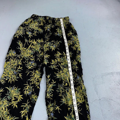 Clio VTG 2 Piece Set Blouse Shirt Pants Rayon Hawaiian Floral Boho Chic 1980s