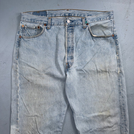 Levis 501 Vintage 90s Y2K XX Straight Leg Jeans Blue Light Wash 36x34 Act 35x32