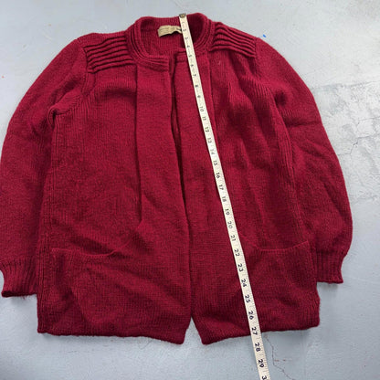 Peruvian Connection Royal Alpaca Women’s Sz. M Open Long Vest Sweater Red