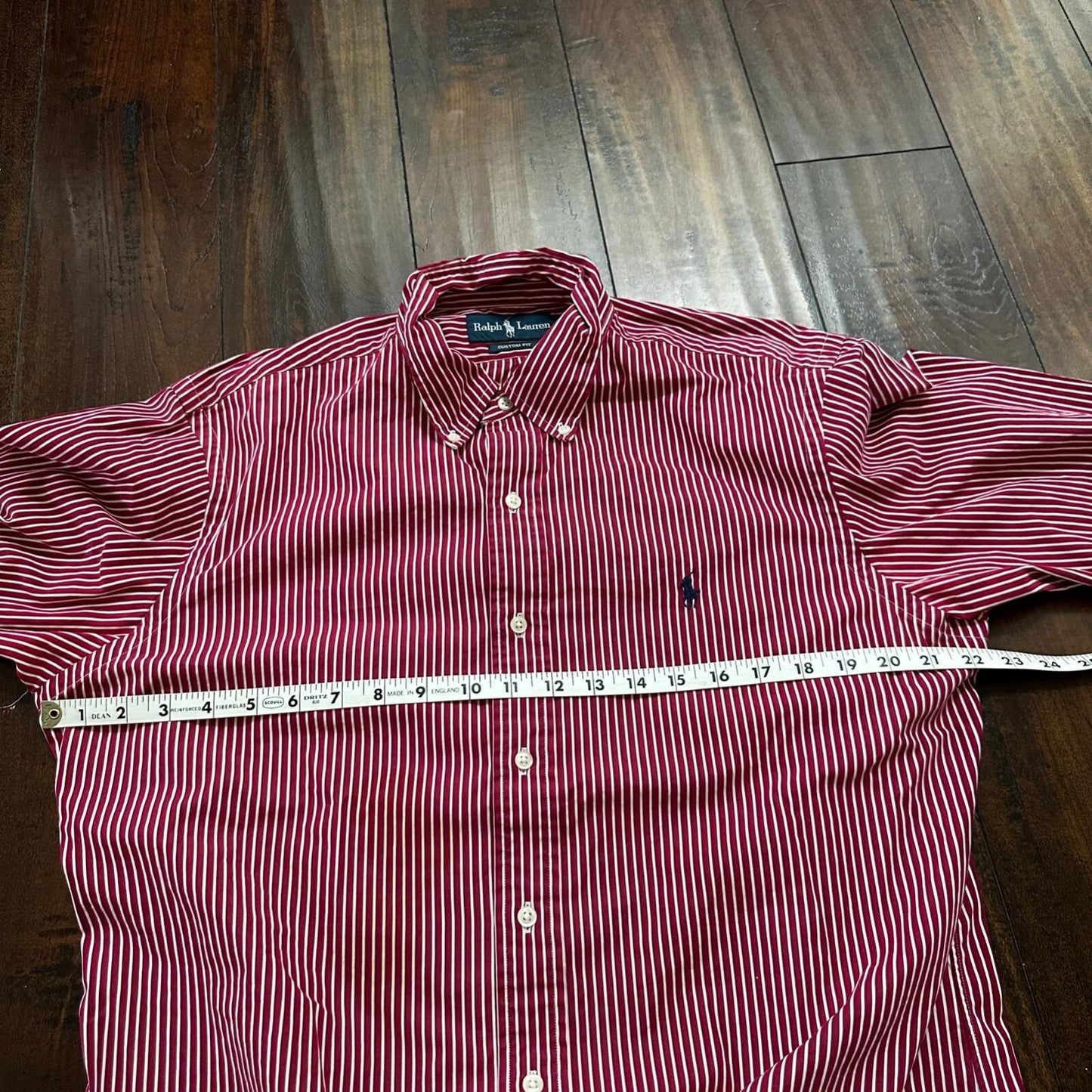 Polo Ralph Lauren Red Stripe Button Down Work Shirt Dress Vtg Up Y2K 90s Western