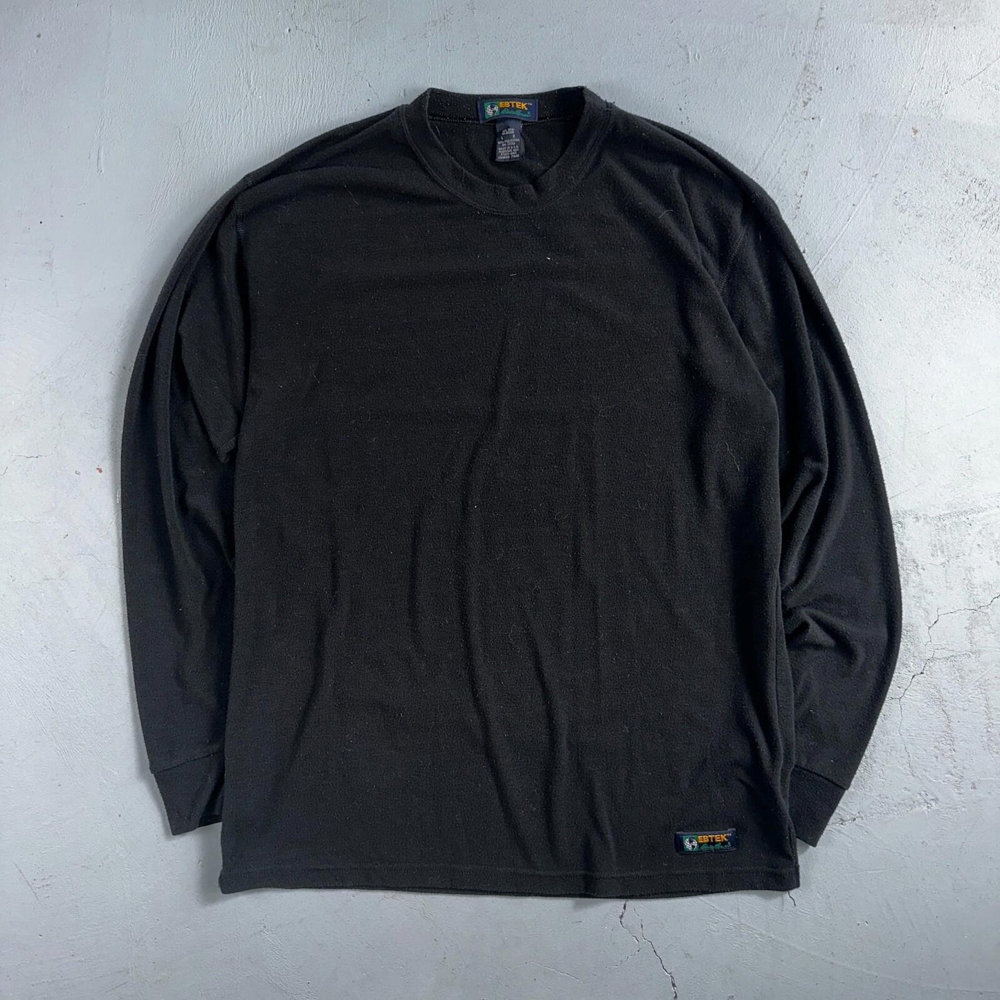 Ebtek Eddie Bauer Black VTG T Shirt USA Large 90s Long Sleeve Shirt Simple