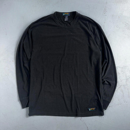 Ebtek Eddie Bauer Black VTG T Shirt USA Large 90s Long Sleeve Shirt Simple