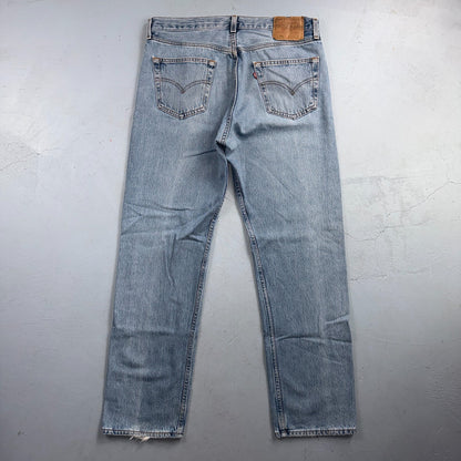 Levis 501 Vintage 90s USA XX Straight Leg Jeans Blue Light Wash 36x32 Act 35x31