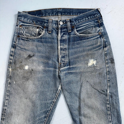 Levis 501 Vintage 80s Redline Selvedge USA XX Jeans Light Wash 32x36 Act 30x31