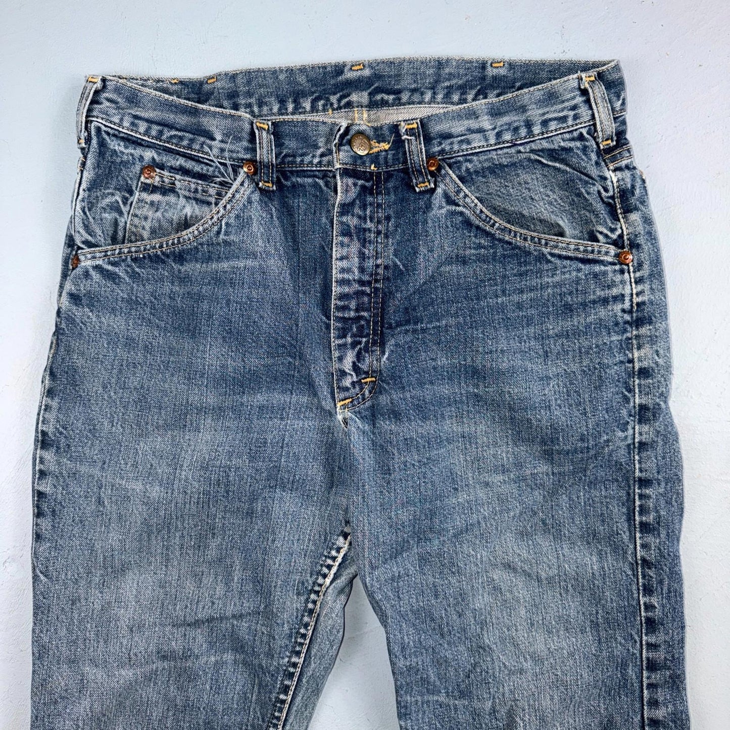 Vintage 60s Lee Riders Sanforized Denim Blue Jeans USA Talon Mens 32x31 70s