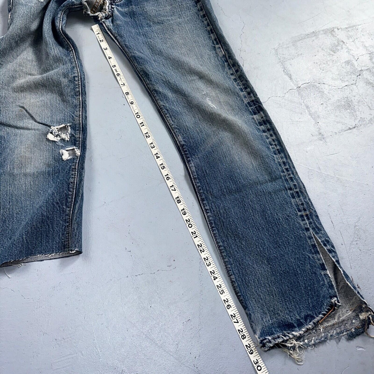 Levis 501 VTG 70s SS Redline Selvedge Jeans XX Thrashed 30x34 Act 28x29