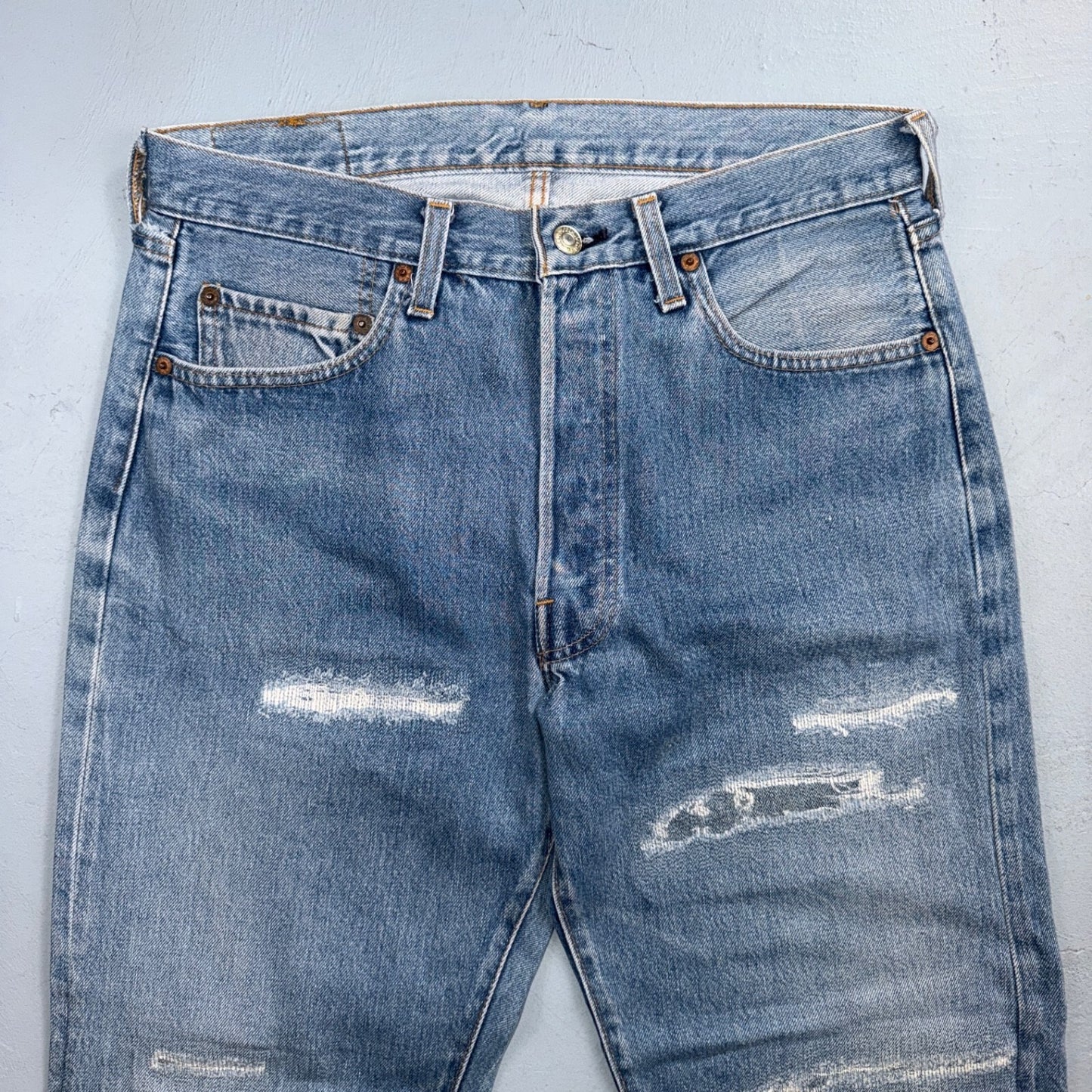 Levis 501 Vintage 80s Redline Selvedge USA XX Jeans Light Wash 34x36 Act 31x27