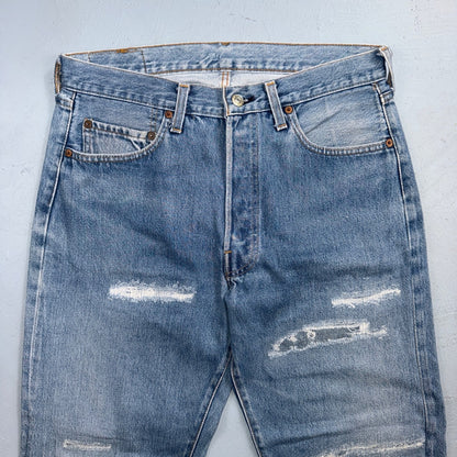 Levis 501 Vintage 80s Redline Selvedge USA XX Jeans Light Wash 34x36 Act 31x27