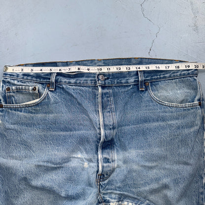 Levis 501 Vintage 80s USA XX Straight Leg Jeans Blue Light Wash 44x32 Act 40x27