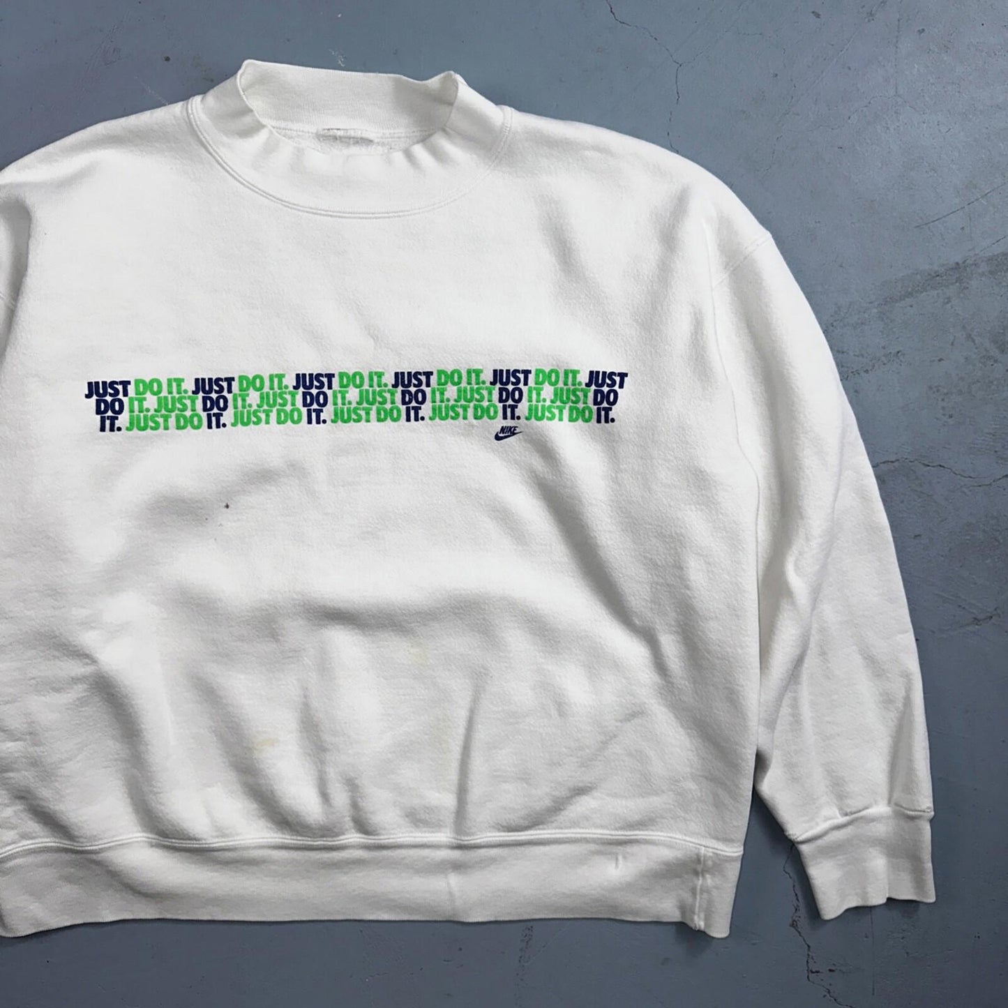 Nike VTG 90s Sweatshirt Crewneck Just Do It USA Logo 1990s White Jumper Gym